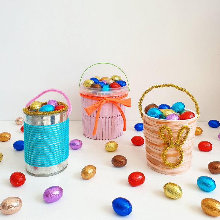 paasmandje knutselen voor pasen - easter bucket crafting 