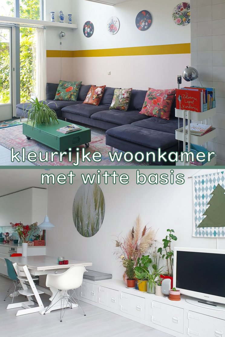 Binnenkijker: kleurrijke woonkamer met witte basis plus groen en vintage. De woonkamer is af, tijd voor binnenkijker dus! Onze kleurrijke woonkamer heeft een witte basis. Alle kleuren komen voor, maar groen is de centrale kleur. En we hebben veel vintage, uit kringloopwinkels of van ouders. Alles bij elkaar een kleurrijk en toch rustig geheel. Kom je binnenkijken?