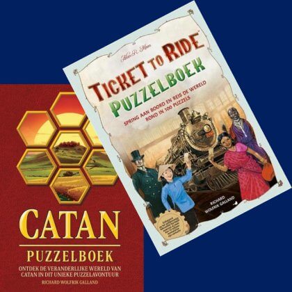 Cadeau ideeën voor tieners, voor jongens en meiden van 12, 13, 14, 15, 16, 17 of 18 jaar. Een leuk cadeau voor spelletjes fans: een puzzelboek van hun favoriete spel. Ze zijn er bijvoorbeeld van Catan en Ticket to Ride.