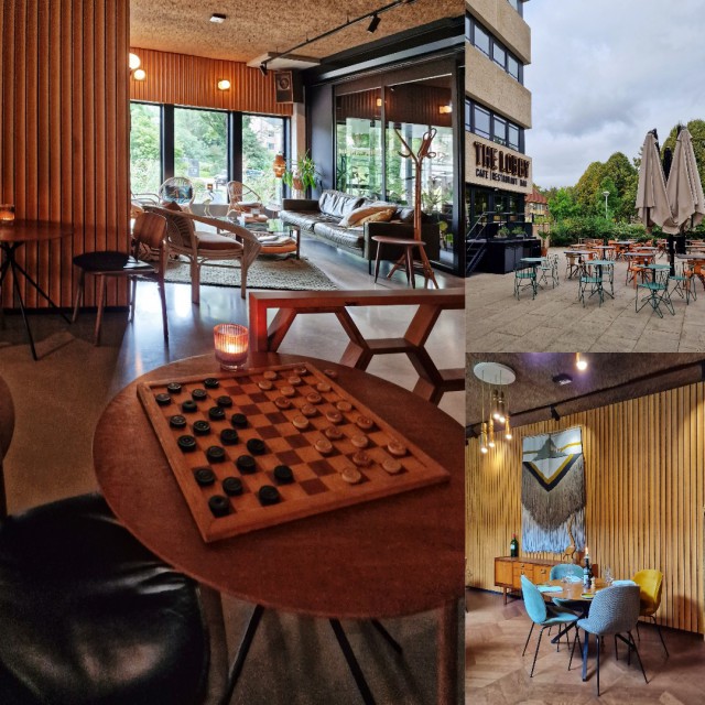 Kindvriendelijke restaurants: speeltuin en ander leuks voor kinderen. The Lobby van Hotel V op de Fizeaustraat heeft een fijn retro sfeertje. Buiten is er een groot terras. En het schaakbord en dambord vinden onze kids ook tof! 