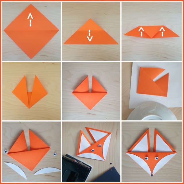 Vos knutselen en tekenen: leuke ideeën. Op zoek naar een leuk idee om een vos te knutselen of tekenen? Hier vind je leuke vosjes ideeën, om te tekenen en knutselen met papier, strijkkralen, oude verpakkingen, eierdoos of blaadjes. Deze origami vossen kun je heel makkelijk vouwen van een vierkant gekleurd papier. Ideas for crafting and drawing foxes, like a paper origami fox. 