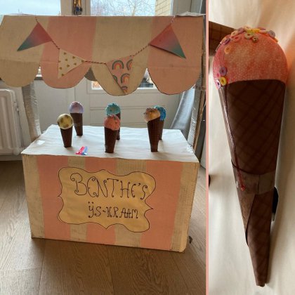 101 ideeën om te knutselen met kinderen, zoals deze zelfgemaakte ijsjeskraam