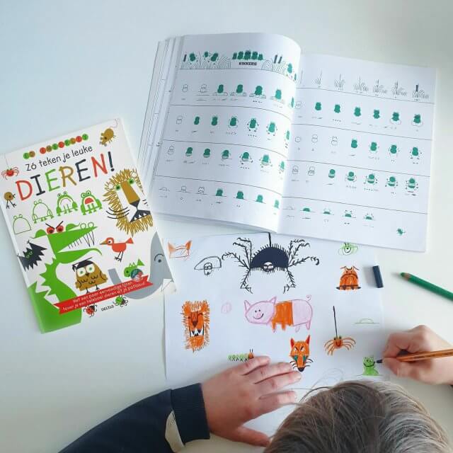 Ideeën om te tekenen en kleuren voor kinderen. Zoals dit boek om te leren tekenen: zo teken je leuke dieren