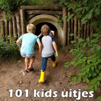  101 leuke uitjes met kinderen in Nederland en België – binnen en buiten. Docus de Das avonturenpad naast restaurant de Boshut en camping Hartje Groen in Schaijck in Noord-Brabant.
