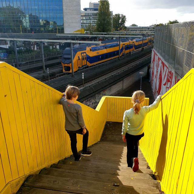 Rotterdam met kinderen en tieners: uitjes, restaurants en hotels. De Luchtsingel is een grote gele houten voetgangersbrug van bijna 400 meter lang. Hij is aangelegd om te verbinden met Rotterdam Noord met het Centrum. De Luchtsingel is bereikbaar ter hoogte van de Biergarten Rotterdam, Luchtpark Hofbogen en Park Pompenburg. Zoek je de Luchtsingel op Google Maps, zoom dan goed in, dan kun je zien waar hij loopt.