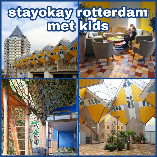Stayokay Rotterdam in de Kubuswoningen: leuk budget hotel met kinderen. Denk je aan Rotterdam, dan denk je al snel aan de wereldberoemde gele Kubuswoningen. Weet je dat je hier ook kunt overnachten? Stayokay heeft namelijk een hostel in de Kubuswoningen. Wij boekten dit budget hotel van Stayokay in Rotterdam met onze kinderen.