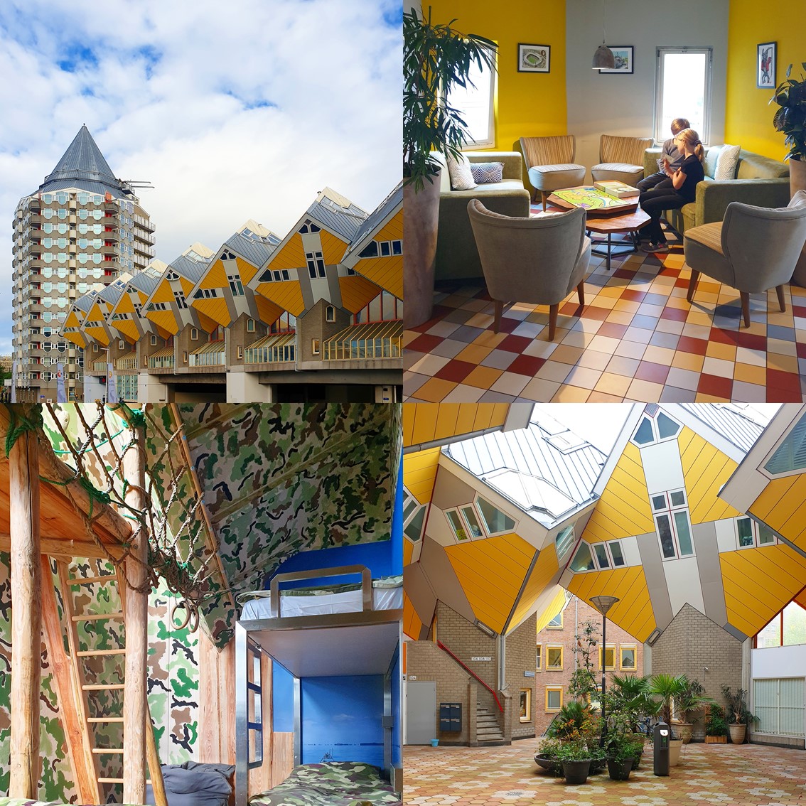 Denk je aan Rotterdam, dan denk je al snel aan de wereldberoemde gele Kubuswoningen van Piet Blom. Weet je dat je hier ook kunt overnachten? Stayokay heeft namelijk een hostel in de Kubuswoningen. Wij boekten dit budget hotel van Stayokay in Rotterdam met onze kinderen.