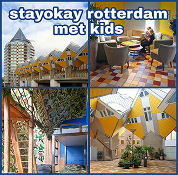 Stayokay Rotterdam review kinderen: budget hotel Kubuswoningen. Denk je aan Rotterdam, dan denk je al snel aan de wereldberoemde gele Kubuswoningen van Piet Blom. Weet je dat je hier ook kunt overnachten? Stayokay heeft namelijk een hostel in de Kubuswoningen. Wij boekten dit budget hotel van Stayokay in Rotterdam met onze kinderen, kijk mee naar onze review.
