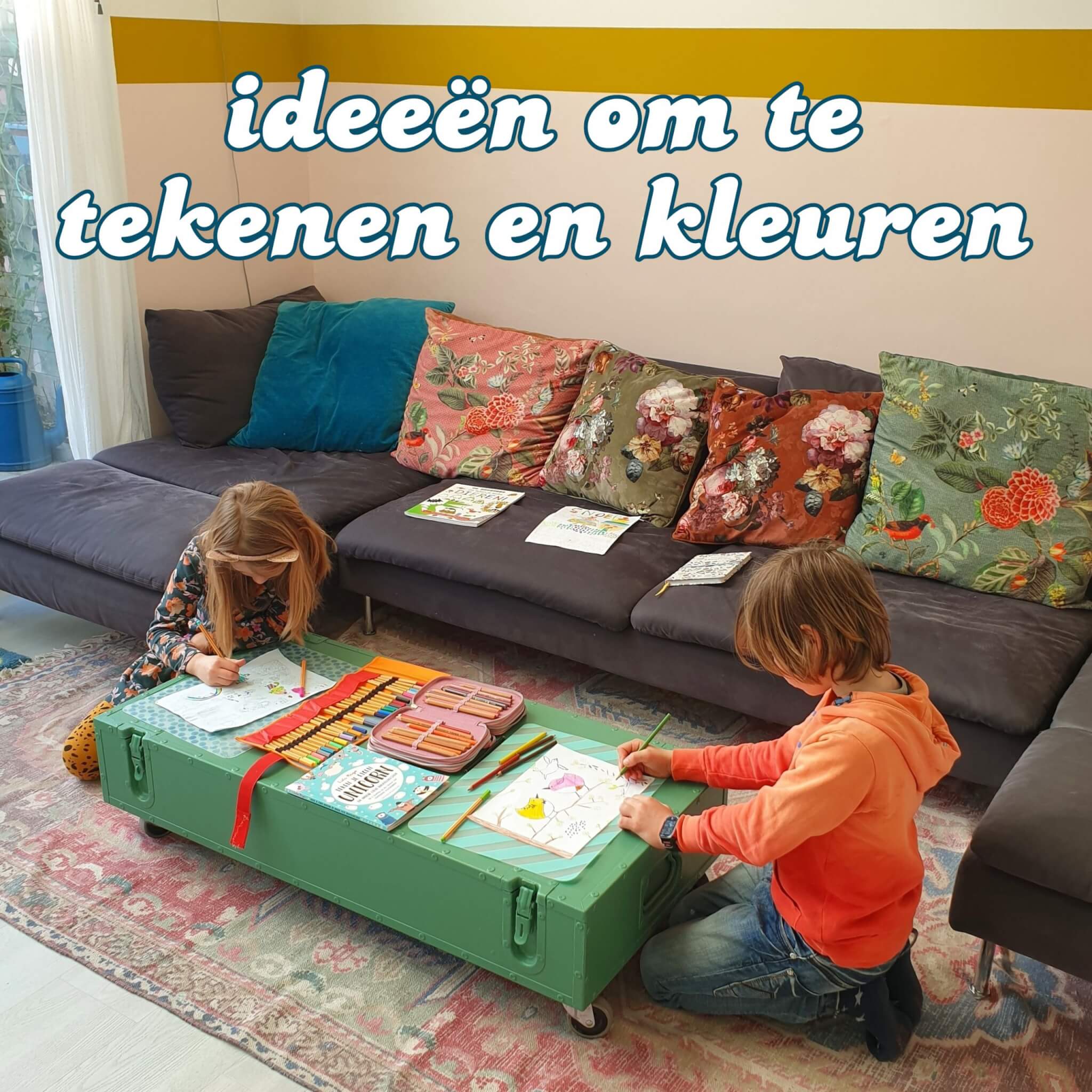 Ideeën om te tekenen en kleuren voor kinderen. Kids kunnen er uren zoet mee zijn: lekker tekenen. In dit artikel vind je heel veel leuke Ideeën om te tekenen en kleuren voor kinderen. Aquareltekenen, dingen natekenen, kleurplaten, stempelen, stoepkrijten, handletteren en meer.