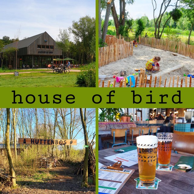 House of Bird: kindvriendelijk restaurant in het Diemerbos bij Amsterdam. Op de rand van Amsterdam en Diemen is een fijn kindvriendelijk restaurant: House of Bird. Hier kun je eerst wandelen en spelen in het Diemerbos. En daarna genieten op het grote terras in het groen of juist in het knusse restaurant binnen. Wat een fijn plekje met kinderen!