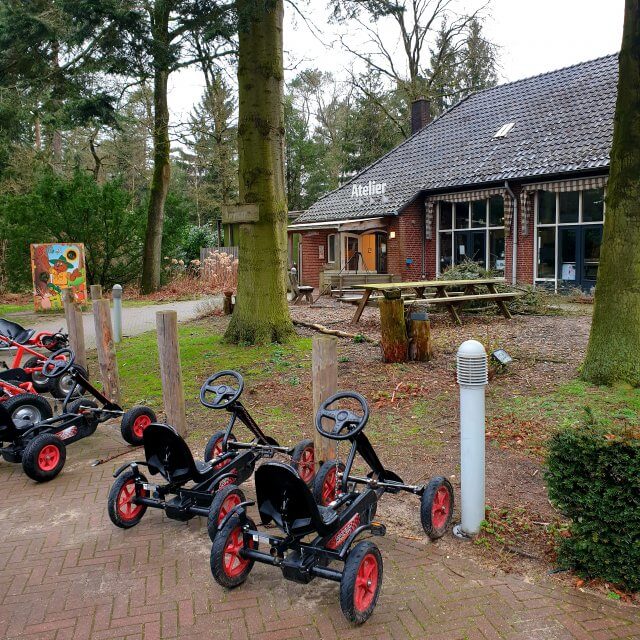 Op het park kun je skelters huren, een leuke manier om het park te ontdekken voor kinderen. 