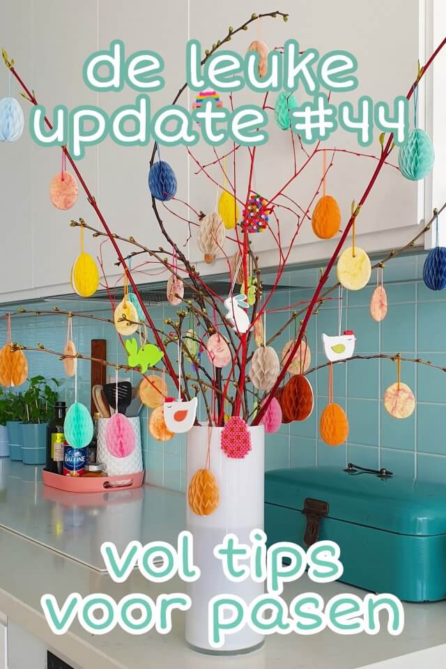 De Leuke Update #44 | kids nieuws, musthaves, uitjes | tips voor Pasen.Het zonnetje schijnt, de vogels fluiten, wat voelt het buiten al heerlijk als lente. Binnen wordt het ondertussen tijd voor de gezelligheid van Pasen. Daarom vind je in deze update tips voor Pasen en de lente. Ideeën om te knutselen, gezellige ideeën voor in huis en lekker eten. En natuurlijk ook weer allerlei ander nieuws, ideeën, musthaves en uitjes voor kids.