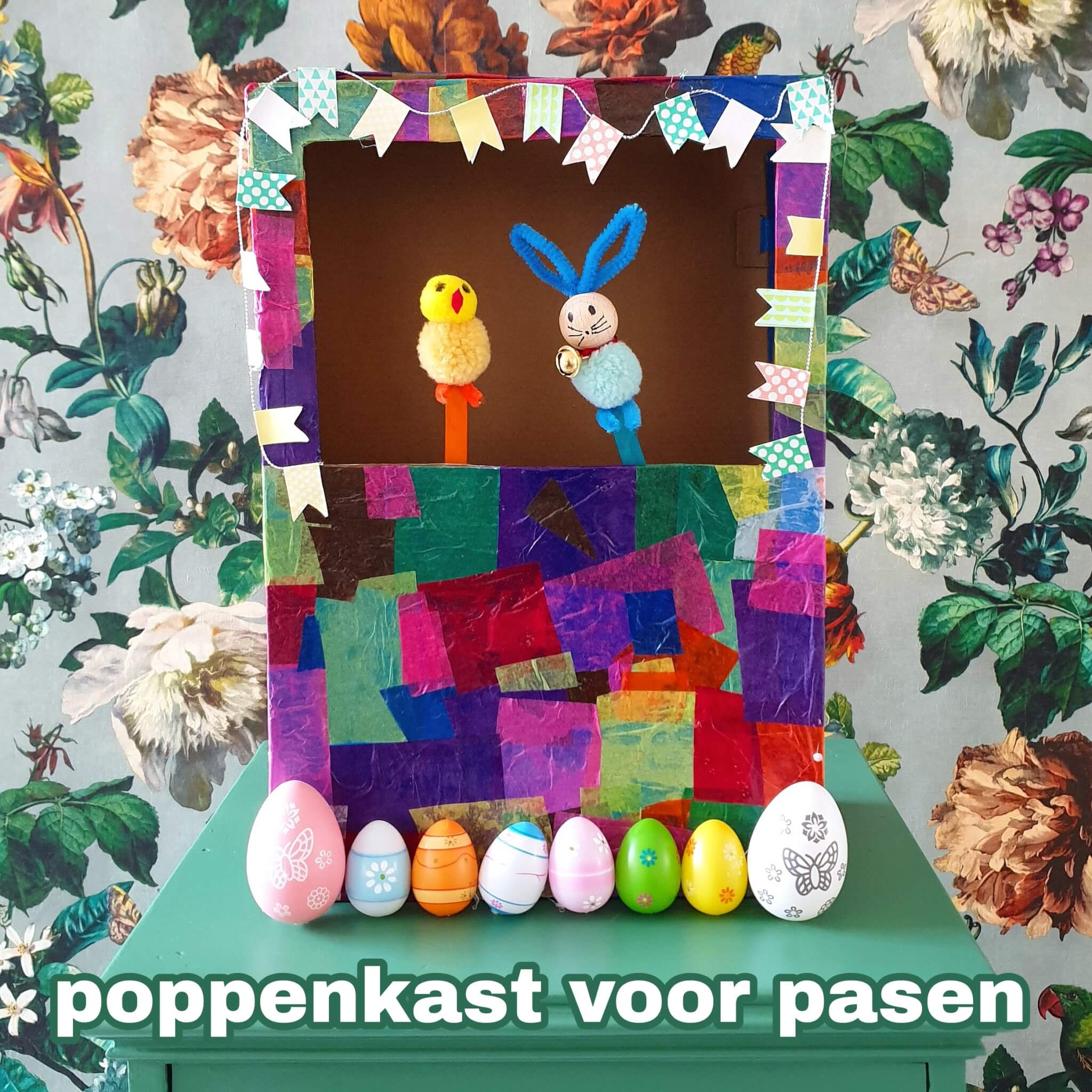 Poppenkast voor Pasen met paashaas en paaskuikentje Leuk kids