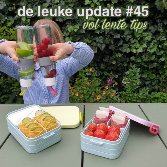 De Leuke Update #45 | kids nieuws, musthaves, uitjes | lente tips. Hebben jullie ook al zo'n fijn lente gevoel? De tuin is prachtig groen, het zonnetje schijnt veel en we gaan er regelmatig op uit. Daarom vind je in deze update fijne ideeën voor de lente. Leuke buiten uitjes, musthaves voor de lente, ideeën om te knutselen, fijne films en boeken en nog veel meer lente tips. 