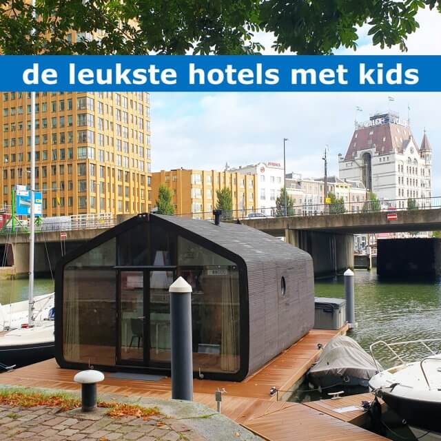 Kindvriendelijke hotels in Nederland: overnachten met kinderen en tieners. Dit zijn de wikkelboats, een soort luxe vakantiehuisjes op het water in Rotterdam. Ze liggen in de Wijnhaven en Rijnhaven in Rotterdam. Sommige hebben zelfs een hottub.