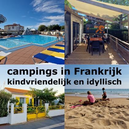 Kamperen met kinderen: fijne Franse kampeerplaatsen. Met speeltuin en bij voorkeur ook met zwembad, meer of rivier, maar niet te massaal. Dit is Camping Bel in La Tranche-sur-Mer in de Vendee, op wandelafstand van zee en in een stadje.