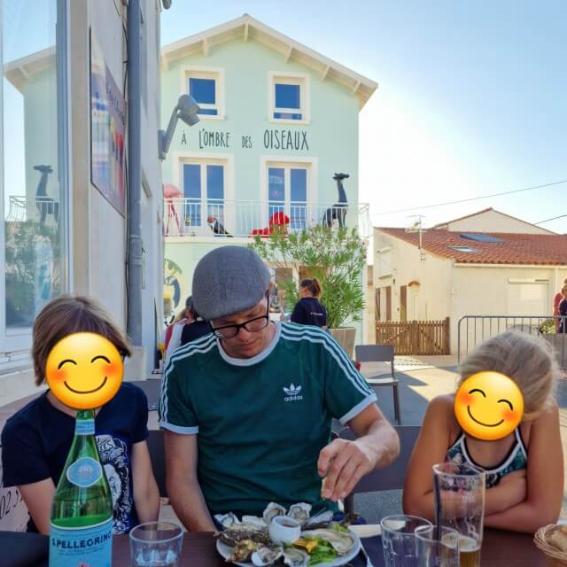 La Tranche sur Mer, bij L'Etage oesters eten.