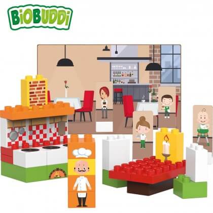 Duurzaam speelgoed: cadeau ideeën voor kinderen, zoals LEGO en DUPLO en ander speelgoed om mee te bouwen. Het Nederlandse merk Biobuddi maakt duurzame blokjes. Daarnaast kan de verpakking gebruikt worden om mee te spelen.