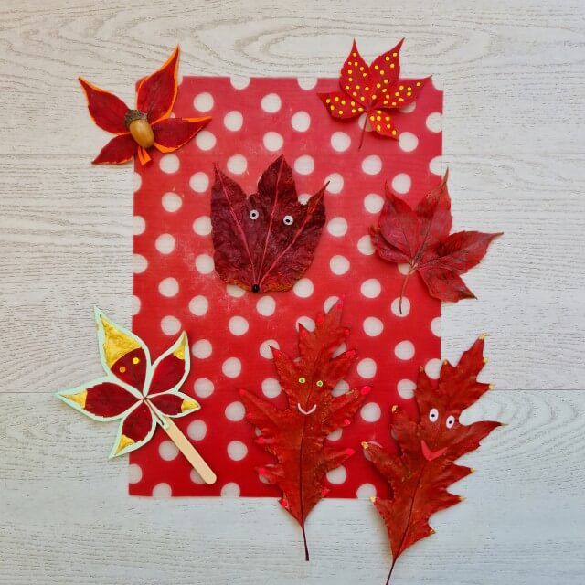 Herfst knutselen met kinderen: blaadjes, kastanjes en meer ideeën. Zoals deze poppetjes van herfstbladeren.