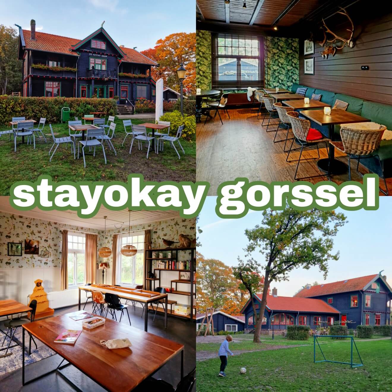 Stayokay Gorssel: mooi hostel in het groen. Zoek je een betaalbaar hotel op de grens van Gelderland en Overijssel? Stayokay Gorssel is een budget hotel vlakbij Deventer, leuk met kinderen en tieners. Met buitenspeeltuin en sportfaciliteiten, maar er is ook een binnenspeelruimte. Bovendien ziet het Noorse jachthuis er prachtig uit.