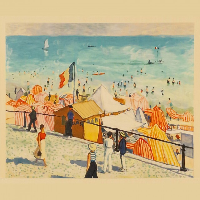 Les Sables d'Olonne: 6 tips met kinderen. De boulevard en het strand van les Sables d'Olonne liggen mooi in een kom. Als je op de boulevard omhoog kijkt, zie je bijvoorbeeld deze schildering op een muur. 