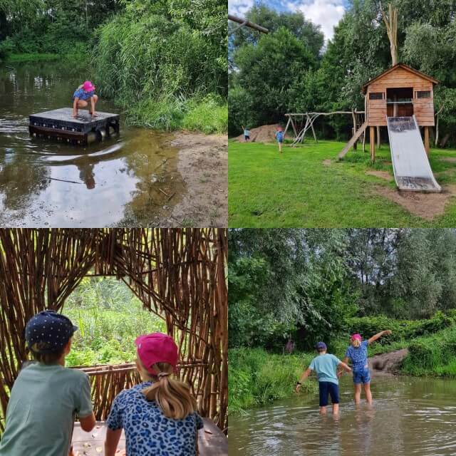 Deventer met kinderen en tieners: uitjes, restaurants en hotels. Buitenpost in Twello is een groene idyllische plek bij Deventer. We hebben het blotevoetenpad gelopen, dat duurt ongeveer een uur. Daarna spelen de kids in de speeltuin en zit je zelf op het terras. Er is namelijk ook een restaurantje in een kas, met brouwerij. Je kunt ook kamperen op de camping. 