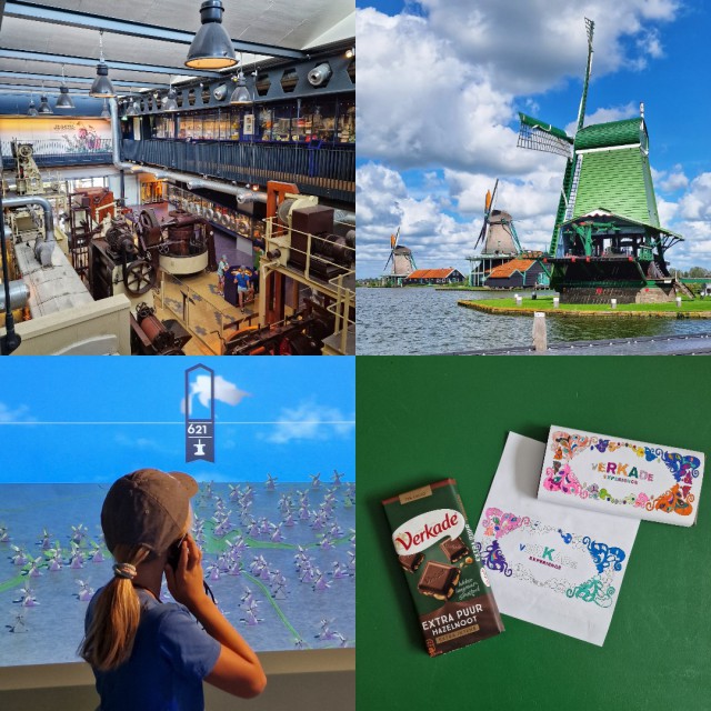 Bij de Zaanse Schans denk je waarschijnlijk eerst aan de vele molens en die zijn inderdaad indrukwekkend. Maar de schattige straatjes van dit openluchtmuseum zijn ook heel leuk, je kunt er op veel plekken binnenkijken. Daarnaast vind je bij de Zaanse Schans ook het het leuke interactieve Zaans Museum. Bij de Verkade Experience zijn de machines indrukwekkend, waarmee de Verkade fabriek vroeger koekjes, chocolade en waxinelichtjes maakte. En hoe leuk is het om de wikkel van je eigen chocoladereep te mogen maken. We gingen met ons meisje van 9 jaar en onze jongen van 11 jaar. 