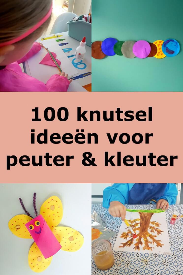 100 ideeën om te knutselen met peuter en kleuter. Het is super leuk om met een peuter of kleuter te knutselen, maar nog lang niet alle ideeën zijn geschikt voor kleine kinderen. Daarom verzamelde ik leuke knutselideeën voor peuters en kleuters!