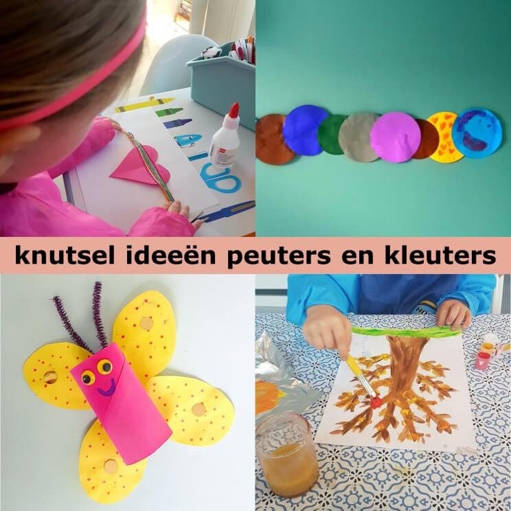 100 ideeën om te knutselen met peuter en kleuter. Het is super leuk om met een peuter of kleuter te knutselen, maar nog lang niet alle ideeën zijn geschikt voor kleine kinderen. Daarom verzamelde ik leuke knutselideeën voor peuters en kleuters!