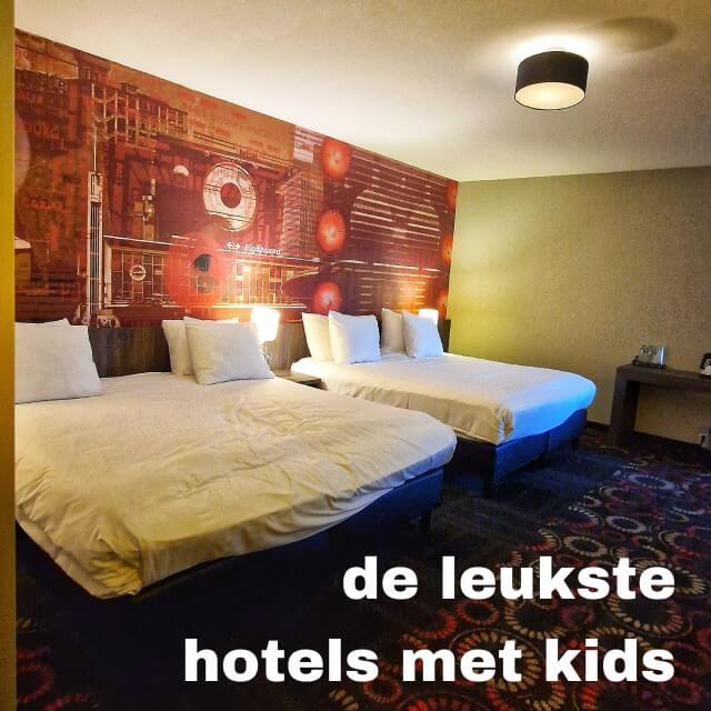 Kindvriendelijke hotels in Nederland met kinderen en tieners. Crown Hotel in Eindhoven: ideaal in het centrum van de stad. Wij sliepen hier in een dubbele kamer voor 4 personen, een familiekamer met twee grote bedden. Het hotel heeft een kleine eigen parkeerplaats. 