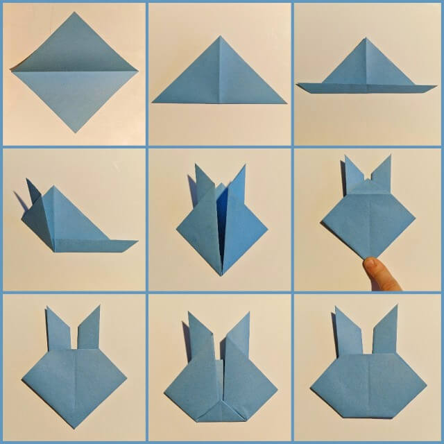 Konijn of haas knutselen en tekenen: leuke ideeën, zoals dit makkelijke origami konijntje of haasje met stap voor stap uitleg. Op zoek naar een leuk idee om een haas of konijn te knutselen of tekenen? Hier vind je leuke knutsels en tekeningen van konijntjes en haasjes. Easy origami bunny or rabbit. 