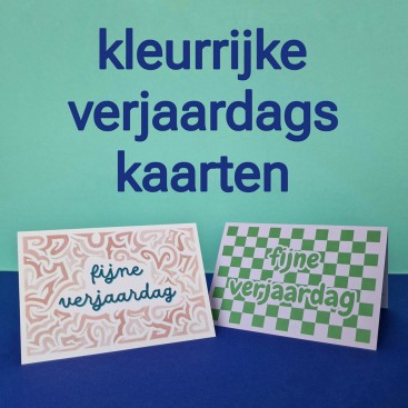 Leuke kleurrijke verjaardagskaarten, door mij ontworpen. Op zoek naar een bijzondere verjaardagskaart voor vriend, vriendin of kind? Deze leuke kleurrijke verjaardagskaarten heb ik ontworpen. Leuk als je een keer een bijzondere ansichtkaart wil sturen!