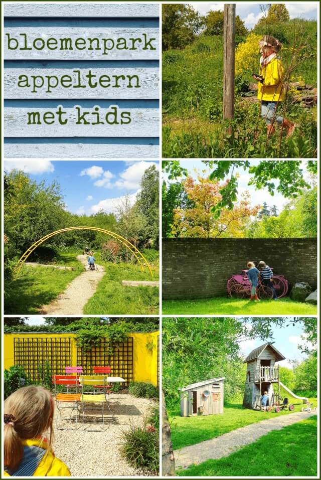 Bloemenpark Appeltern: tuin inspiratie opdoen en kinderen spelen. De Tuinen van Appeltern, ik kende de naam wel, maar had er niet echt een beeld bij en zeker niet als uitje met kinderen. Een paar weken geleden kreeg ik de tip dat het er ontzettend leuk is. Wat een verrassing: je doet er inspiratie op voor je tuin, terwijl je kinderen spelen. Er zijn meerdere speeltuinen, maar ook in de gewone tuinen kunnen ze zich goed vermaken. Een leuk kindvriendelijk uitje op een mooie zonnige dag. Inmiddels heeft dit leuke uitje met kinderen een nieuwe naam: Bloemenpark Appeltern.