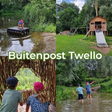 Buitenpost in Twello: blotevoetenpad, speeltuin, horeca, camping. In Twello bij Deventer vind je een mooi groen uitje genaamd Buitenpost. Met voor kinderen een blotevoetenpad en speeltuin. En voor ouders een restaurant en terras in de tuin. Oh ja en er is ook een camping.