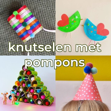 Ideeën om te knutselen met pompoms of pompons. Deze stoffen bolletjes zijn heel leuk om mee te knutselen. Hier vind je ideeën om te knutselen met deze stoffen wollige bolletjes.