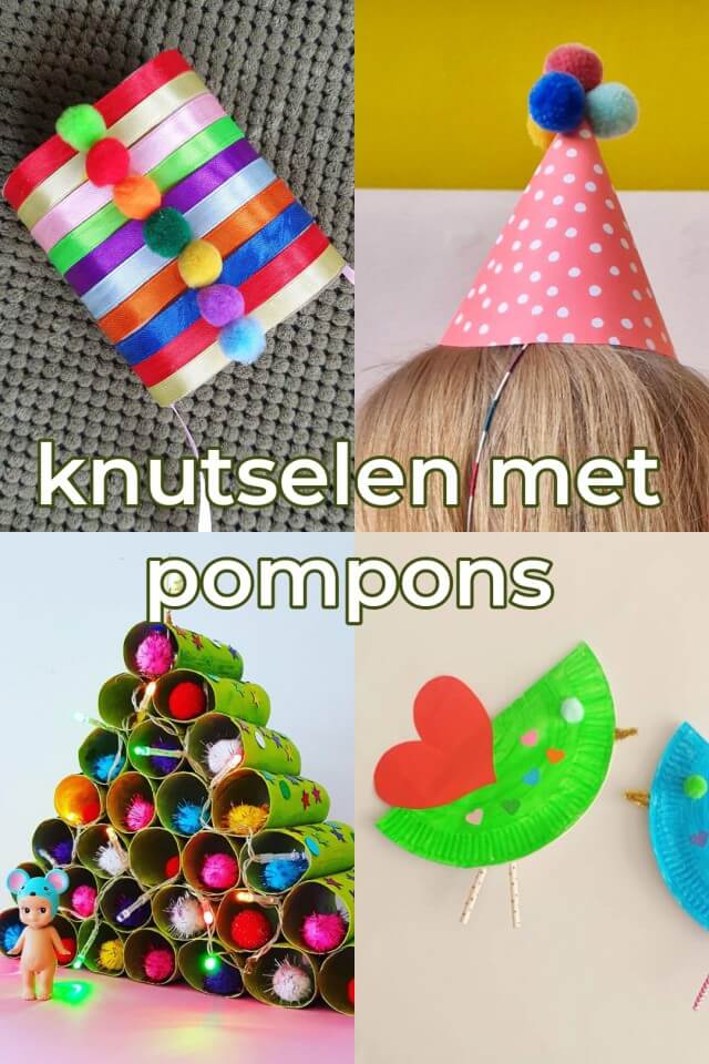 Ideeën om te knutselen met pompoms of pompons. Deze stoffen bolletjes zijn heel leuk om mee te knutselen. Hier vind je ideeën om te knutselen met deze stoffen wollige bolletjes.