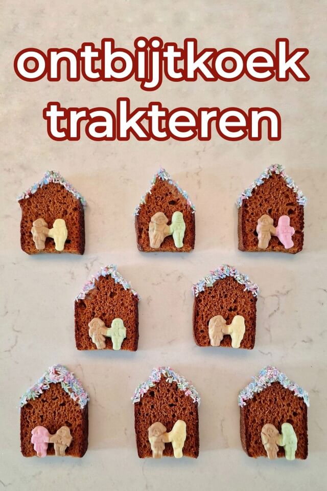 Ontbijtkoek trakteren. Op zoek naar een leuk idee om ontbijtkoek te trakteren? Maak deze ontbijtkoek huisjes voor kinderen op school of thuis.