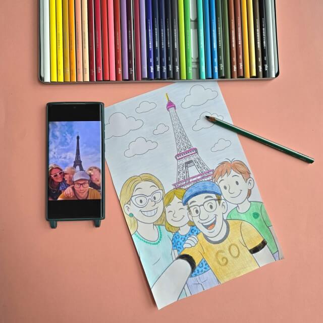 Een kleurplaat maken van een foto. De meeste kinderen kunnen eindeloos kleurplaten kleuren. Wat is er dan leuker dan een kleurplaat van een foto van maken en vervolgens inkleuren? Of een kleurplaat van opa en oma, de hond of poes, foto van een uitje, van de vriendengroep van de kids, van een mooie bloem, de auto, je pop, een Van Gogh, verzin het maar. Deze kleurplaat maakte ik met CHATGPT.