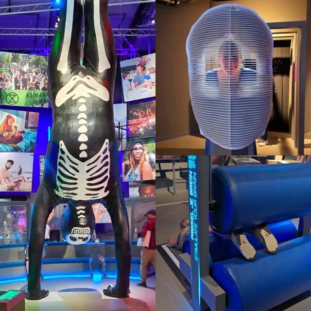 Bij Humania op de vierde verdieping van NEMO Science Museum in Amsterdam leer je over de mens. Dit heeft wat ingewikkelder thema zoals identiteit en seksualiteit. Met een heuse knuffelmachine en allerlei testjes.