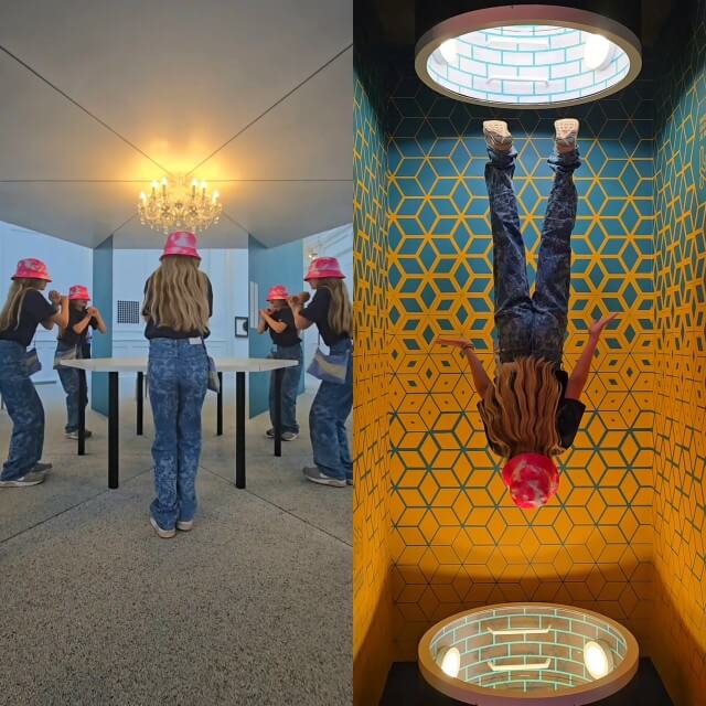 Museum of Illusions Amsterdam: uitje met kinderen en tieners. Museum of Illusions Amsterdam is een interactief uitje vol visuele illusies, leuk met kinderen en tieners. Het museum nodigt enorm uit om grappige foto's en filmpjes te maken van de 3D kunstwerken. Wat ons betreft een aanrader.