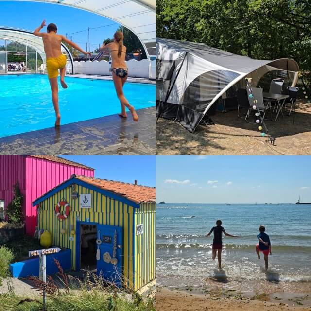 Camping Le Fief Melin op Île d’Oléron met kinderen en tieners. We kampeerden op camping Le Fief Melin in Le Château-d'Oléron. Deze charmante camping heeft een fijn zwembad, dat overdekt kan worden, met een ligweide ernaast. Daarnaast is er een speeltuin, springkasteel, zandbak, buiten fitness en beach voetbal- en basketbalveld. Fijn voor de tieners: ook op de kampeerplekken is wifi. Daarnaast zijn er fietsen te huur, waar je bijvoorbeeld mee naar het strand kunt fietsen.