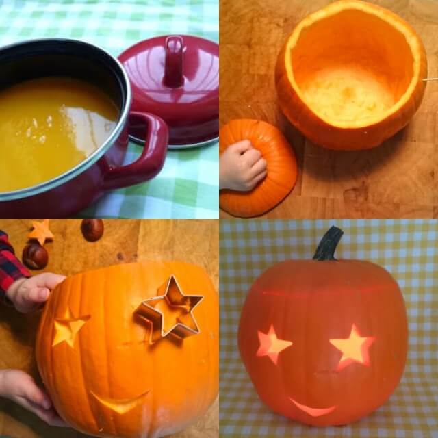 Herfst recepten voor kinderen: onze makkelijke favorieten. Het hoort bij de herfst: pompoensoep maken, waarmee je dan gelijk een lampion kan maken.