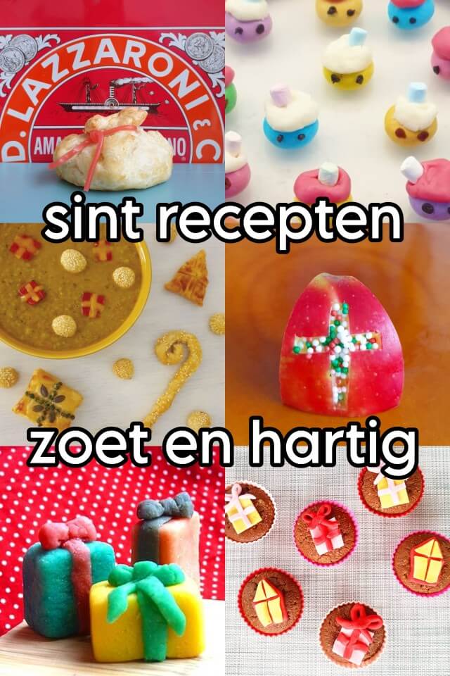 Sinterklaas recepten: hartige hapjes en zoete traktaties. Krijgen jullie zo rond Sinterklaas ook zo'n zin om te knutselen met eten? Eetbare pietjes, een stoomboot, cadeautjes of een mijter. Of iets moois van pepernoten en ander strooigoed. In dit artikel vind je de leukste recepten en ideeën om te knutselen met Sinterklaas eten, zowel hartige hapjes als zoete traktaties.