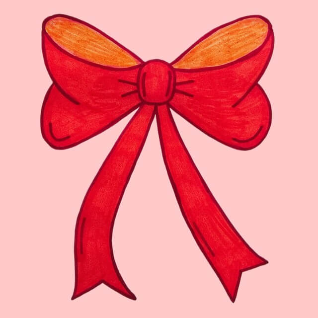 Strik tekenen en knutselen: leuke ideeën voor strikken. Met ideeën voor peuters, kleuters, kinderen, tieners en volwassenen. Deze tekening van een strik hebben we getekend met stiften.