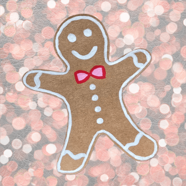 Een koekemannetje of gingerbread man is leuk om te knutselen of tekenen. We tekenden dit schattige poppetje op bruin papier met acrylmarkers.