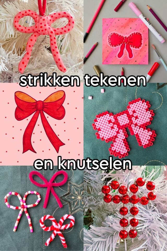 Strik tekenen en knutselen: leuke ideeën voor strikken. Op zoek naar een leuk idee om een strik te tekenen en knutselen? Hier vind je leuke knutsels en tekeningen met strikken. Leuk in het najaar en de winter, met Sinterklaas en met kerst. Met ideeën voor peuters, kleuters, kinderen, tieners en volwassenen.