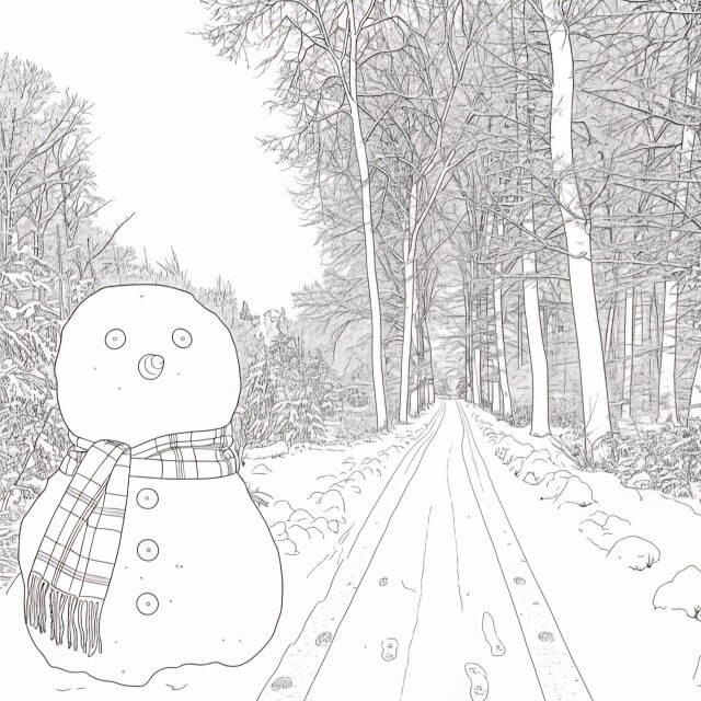 Als je een sneeuwpop hebt gemaakt, is het leuk om er je eigen kleurplaat van te maken.