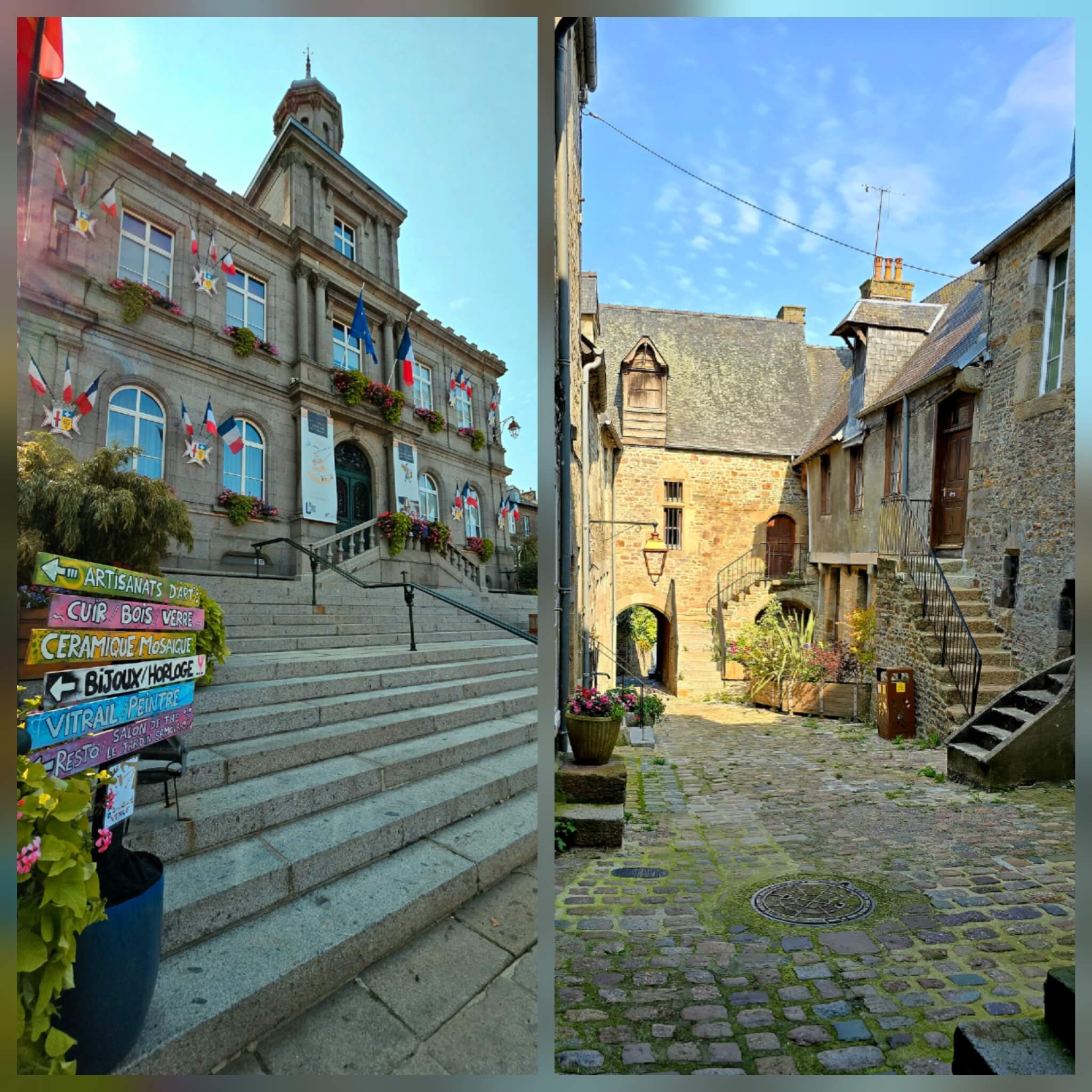 Villedieu-les-Poêles-Rouffigny staat op de lijst van villes et villages fleuris en dat is goed te zien aan de vele bloemen. In het historische centrum zitten allerlei winkels en restaurants.