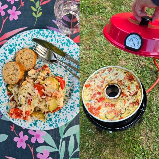 Weet je dat er een oven is voor op de camping? Deze Omnia oven kun je gewoon op je campinggasje gebruiken. Daarom vind je hier onze review van de Omnia oven met leuke makkelijke recepten. Zoals een ovenschotel van geroosterde groenten, eieren en zachte geitenkaas.
