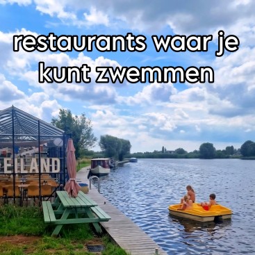 Restaurants waar je kunt zwemmen. Ga je uit eten op een mooie zomerse dag? Bij deze restaurants kun je ook zwemmen. Het is leuke horeca met oudere kinderen en tieners. Er zitten strandtenten tussen, maar ook gewone restaurants, midden in de stad.